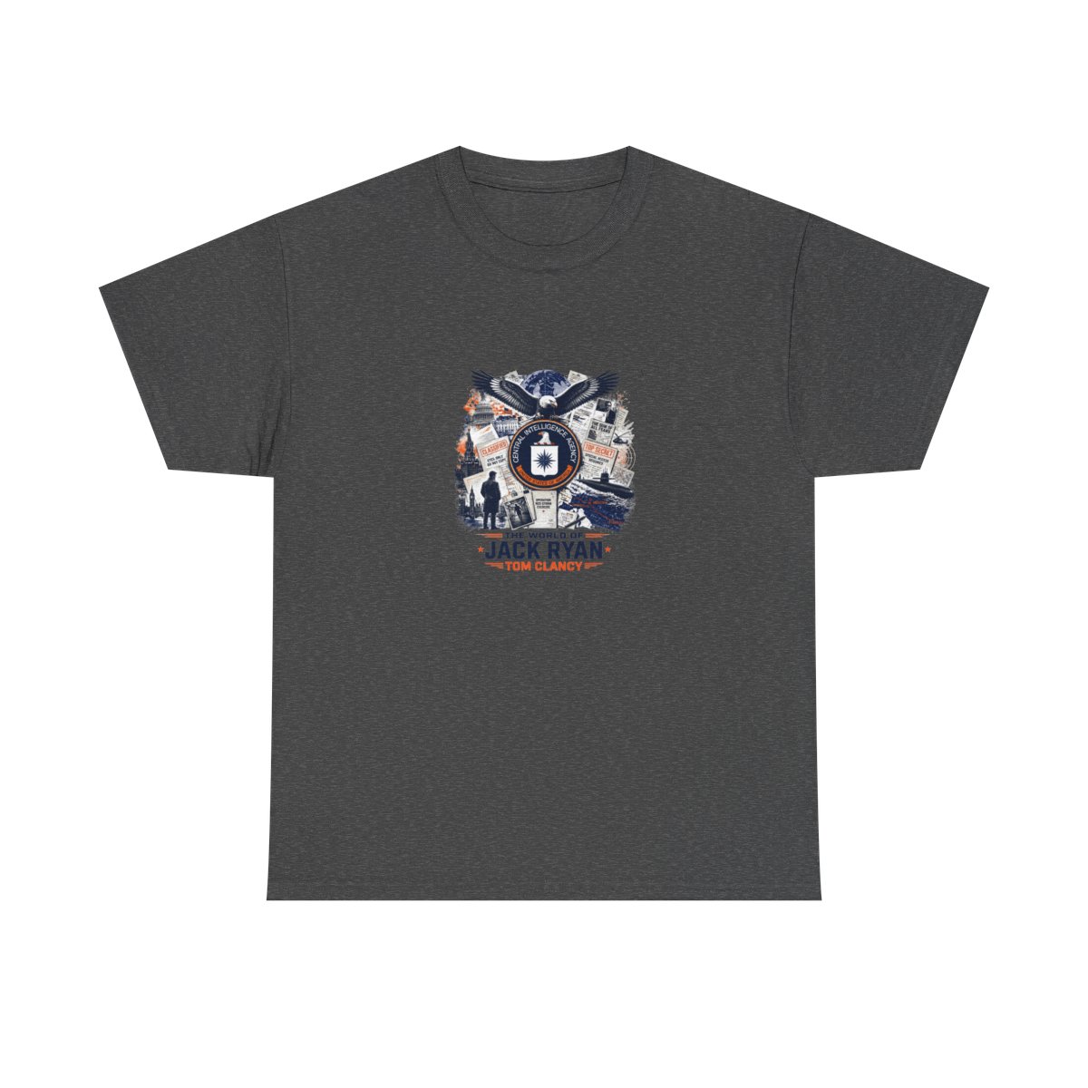Tom Clancy "The World of Jack Ryan - Tom Clancy" Unisex Tee - alternate angle 5, merchandise