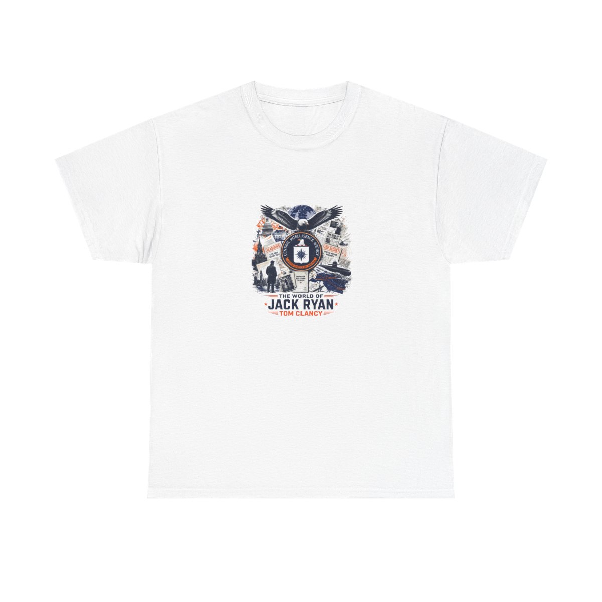 Tom Clancy "The World of Jack Ryan - Tom Clancy" Unisex Tee - alternate angle 2, merchandise